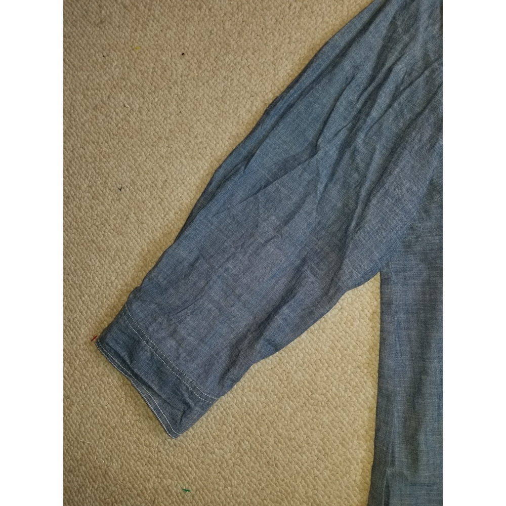 NWT Womens Top-HESTER & ORCHARD-blue 100% cotton chambray button-up ls-3X - Picture 4 of 6